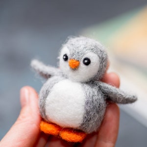 Penguin miniature, penguin sculpture, penguin felted