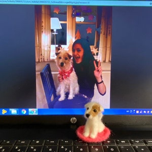 Custom Jack Russell Terrier Sculpture – Realistic Needle Felted Dog Portrait, Handmade Wool Pet Memorial, Personalized Gift