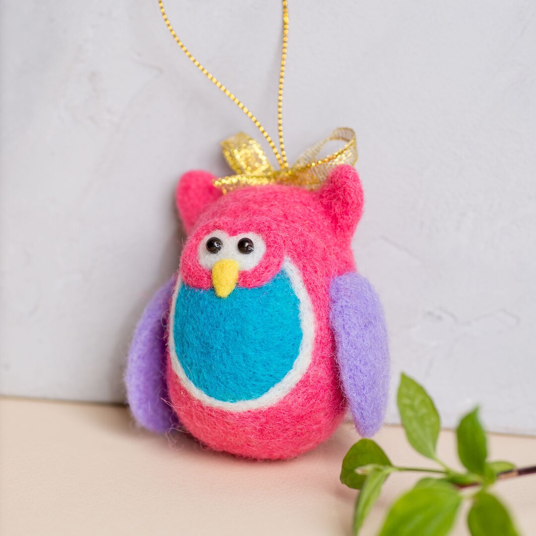 Needle Felted Kit Owl Diy Kit Owl Craft Kit Felting Etsy