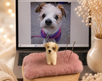 Nadel gefilzter Hund Andenken, Wolle Haustier Erinnerung Skulptur, kleine Hunde Figur