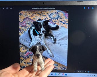 Custom Needle Felted Dog Miniature – Handmade Wool Pet Memorial Sculpture