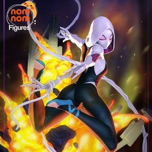 Spider Gwen / Spiderman / Spider-Verse / Girl Superheroine ∞ Resin Figure ∞ Model ∞ Sculpture ∞ Statue ∞ Decoration ∞ To Paint