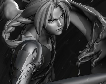 Edward Elric / Full Metal Alchemist / Alchemist Fighter Warrior ∞ Resin Figure ∞ Model ∞ Sculpture ∞ Statue ∞ Decoration ∞ To Paint
