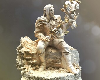 Elf Tovenaar Tovenaar Warlock Hemelse Wijze 28 32 75 mm ∞ Tafelspellen ∞ DnD Dungeons and Dragons ∞ Wargaming ∞ Pathfinder