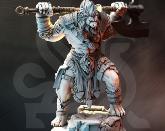 Leonin Leonfolk Warrior Fighter Savage Axe Lion Man 28mm 32mm 75mm ∞Tabletop Games ∞ D&D Dungeons and Dragons ∞ Wargaming ∞ Pathfinder