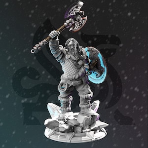 Dwarf Paladin Cleric Warrior Fighter Shield Axe 32mm 75mm ∞ Tabletop Games ∞ D&D Dungeons and Dragons ∞ Wargaming ∞ Pathfinder