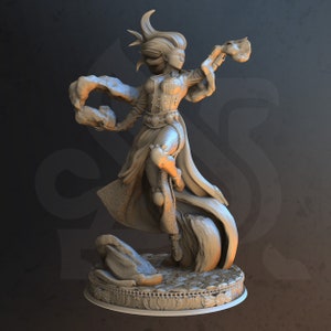 Female Elf Half-elf Sorcerer Wizard Enchantress Miniature 32mm 75mm ∞ Tabletop Games ∞ D&D Dungeons and Dragons ∞ Wargaming ∞ Pathfinder
