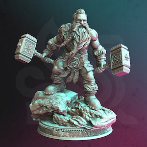 Dwarf Barbarian Warrior  32mm 75mm ∞ Tabletop Games ∞ D&D Dungeons and Dragons ∞ Wargaming ∞ Pathfinder