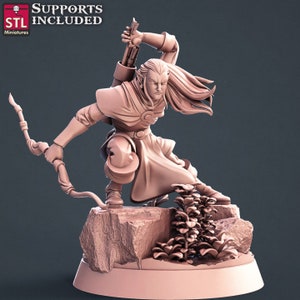 Elf Archer Male Ranger Warrior Fighter Druid Scenography 28 32 mm∞ Tabletop Games ∞ D&D Dungeons and Dragons ∞ Wargaming ∞ Pathfinder