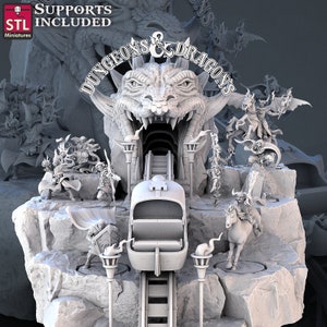 Dnd Tribute Diorama / Disegni della serie 80 Cult / 28mm 32m Giochi da tavolo ∞ D&D Dungeons and Dragons ∞ Pathfinder