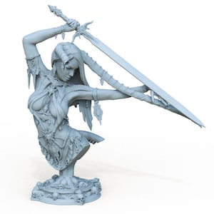 Female Succubus Demon Priestess Necromancer Bust Dark Fantasy Punk Gothic ∞ Resin Figure ∞ Model ∞ Sculpture ∞ Statue ∞ Decoration  To Paint