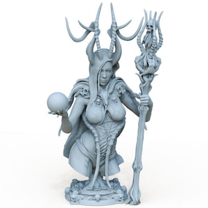 Female Succubus Demon Priestess Necromancer Bust Dark Fantasy Punk Gothic ∞ Resin Figure ∞ Model ∞ Sculpture ∞ Statue ∞ Decoration  To Paint