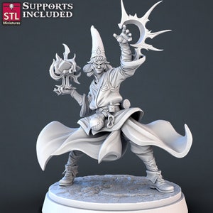 Dnd Tribute Quick Wizard / Boy Man / Rysunki z serii 80 Cult / 28mm 32mm Gry stołowe ∞ D&D Dungeons and Dragons ∞ Pathfinder