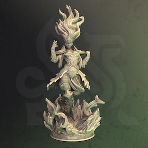Fey Elf Sorceress Fire Miniature 32mm 75mm ∞ Tabletop Games ∞ D&D Dungeons and Dragons ∞ Wargaming ∞ Pathfinder