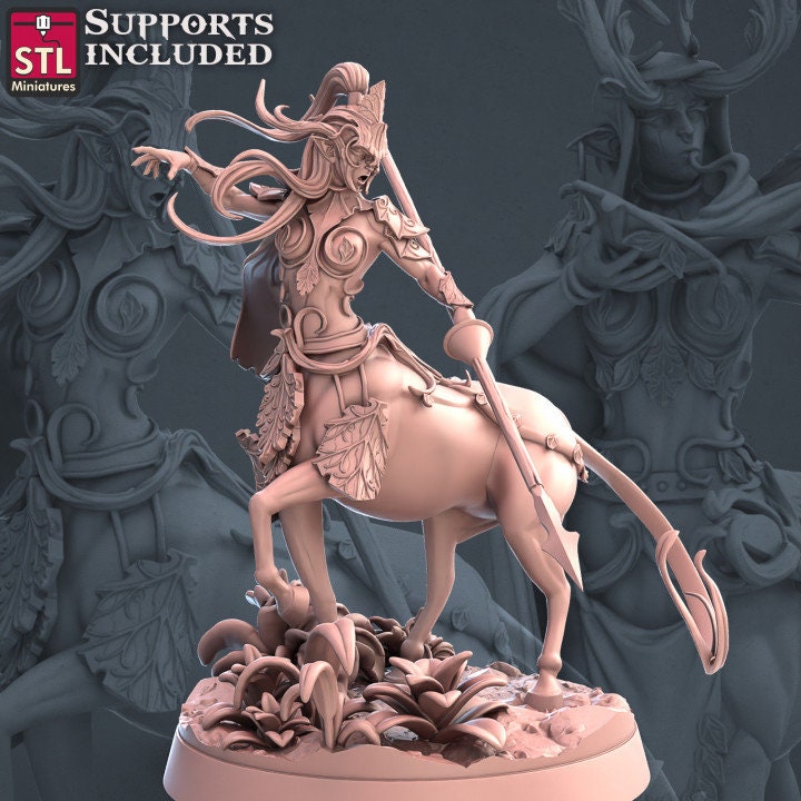 Elf Centaurs Knight Ranger Warrior Fighter Soldier Scenography 28 32 mm∞ Tabletop Games ∞ D&D Dungeons and Dragons ∞ Wargaming ∞ Pathfinder