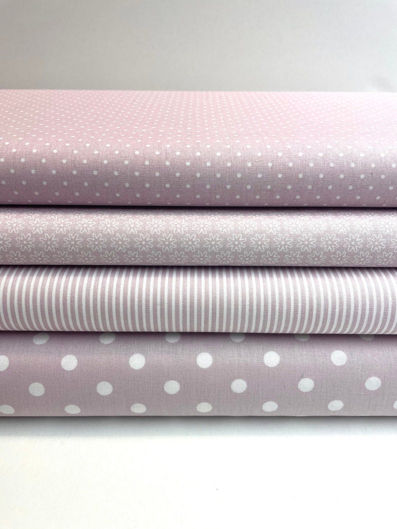 Fabric package dusty rose 4 fabrics each 50 x 150 cm Patchwork fabrics Sewing package Cotton fabrics image 1