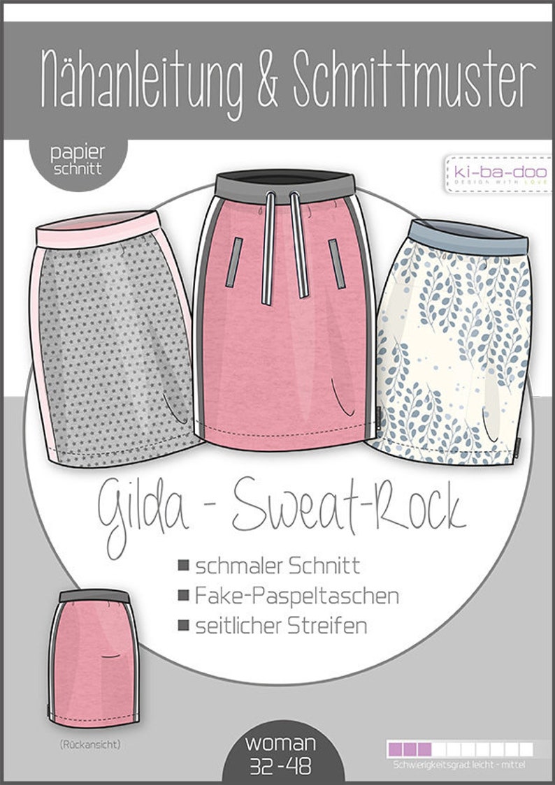 narrow skirt Sewing Instructions * Paper cut pattern Ki-ba-doo Gilda sweat skirt