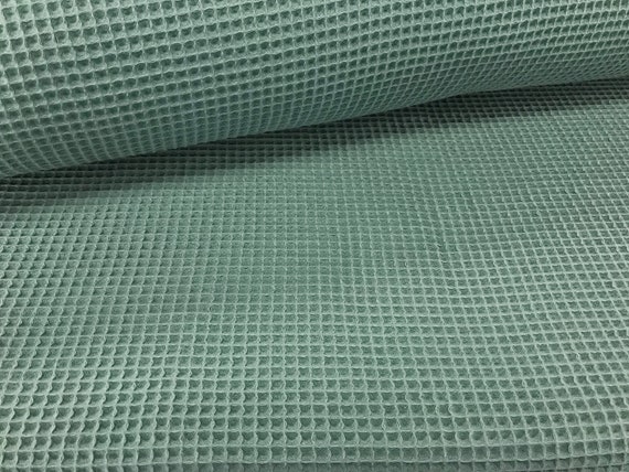 Cotton Waffle Weave - European Import - Dark Dusty Mint Cotton Waffle Weave - European Import - Dark Dusty Mint