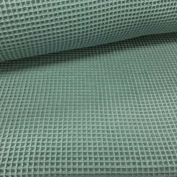 Waffle piqué dark dusty mint old green 50 cm waffle fabric