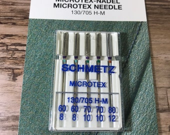 Nähmaschinen-Nadeln Schmetz Microtex  Stärke 60/70/80   5 Stück