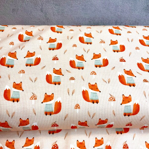 Rippjersey  Fuchs  Ripstrick-Jersey   50 x 135cm