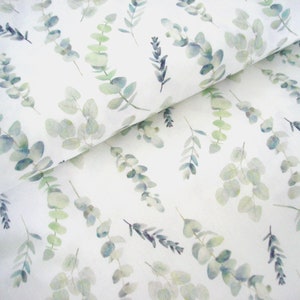 Cotton jersey Eucalyptus Plant * Eucalyptus - branches * Jersey OekoTex Standard 100 * 50 cm x 150 cm