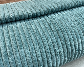 Cord velvet wide cord 1 cm rib emerald 50 cm x 140 cm