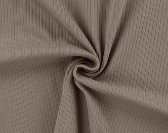 Rippjersey Ribstrick Jersey  Mandy taupe 50cm x 140cm