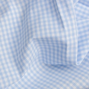 Vichy check fabric light blue checked 3 mm