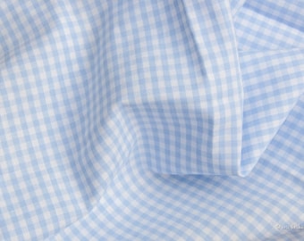 Vichy-Karo Stoff hellblau kariert 3 mm