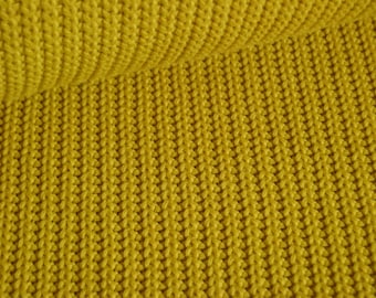 Strickstoff * Baumwoll-Grobstrick * senfgelb  50cm * 150cm