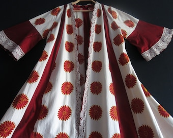 Exclusive silk embroidery suzani robe - kaftan