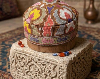 silk embroidery skullcap