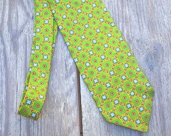Vintage 80er Jahre grün Seide Krawatte LOUIS FERAUD 148x10