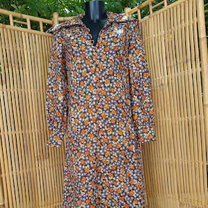 Vintage 70s floral maxi dress boho style Size 36 FR