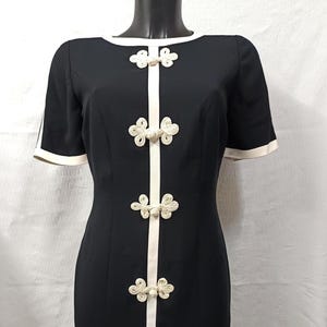 Vintage black frog closure dress Warren Petites Made in Korea