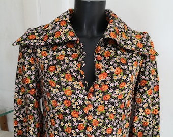 Vintage 70s floral maxi dress Size 36 FR