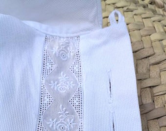 Vintage Les Blancs d'ANTONELLE embroidered white long sleeve shirt Size 3