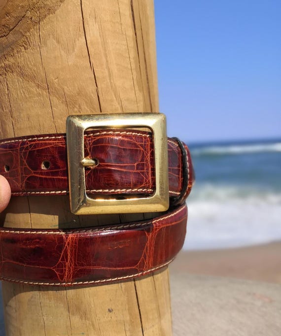 Vintage ERMANNO DAELLI Brown Patent Leather Belt - Etsy display picture 1