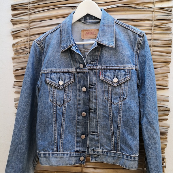 Veste en jean bleu délavé vintage LEVI'S 70590 Trucker For Girls Taille S