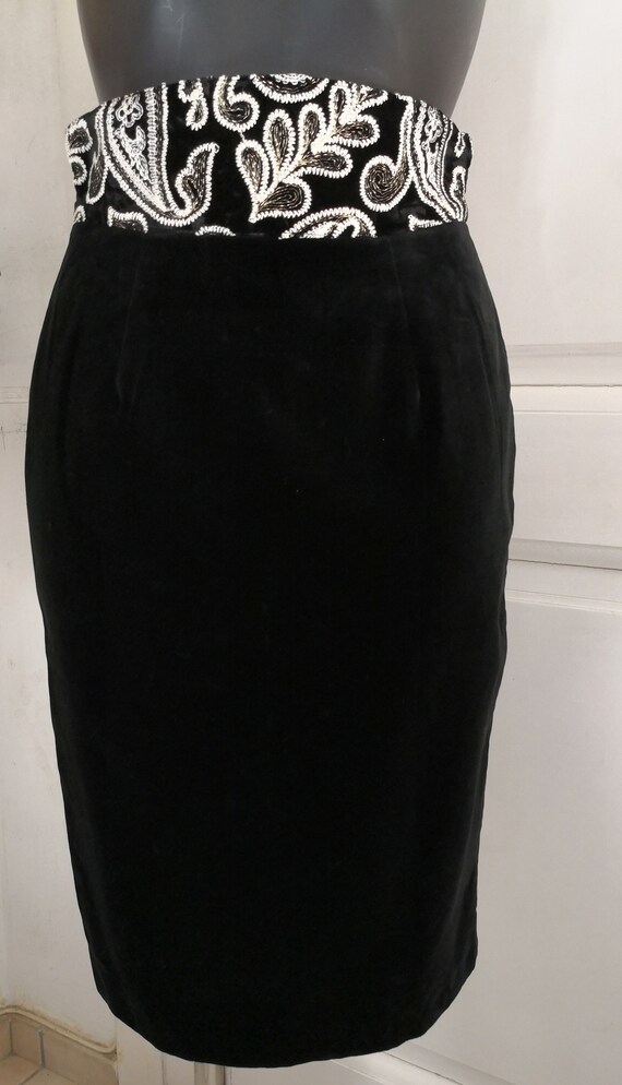 Mini-jupe Vintage En Velours Côtelé Imprimé Animal - Taille 6, Taille Haute - Occasion En Très Bon état