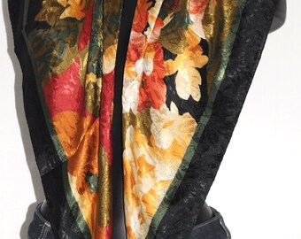 Foulard En Soie Pier Olivier - Multicolore - Occasion Bon état - Bandana Carré Vintage
