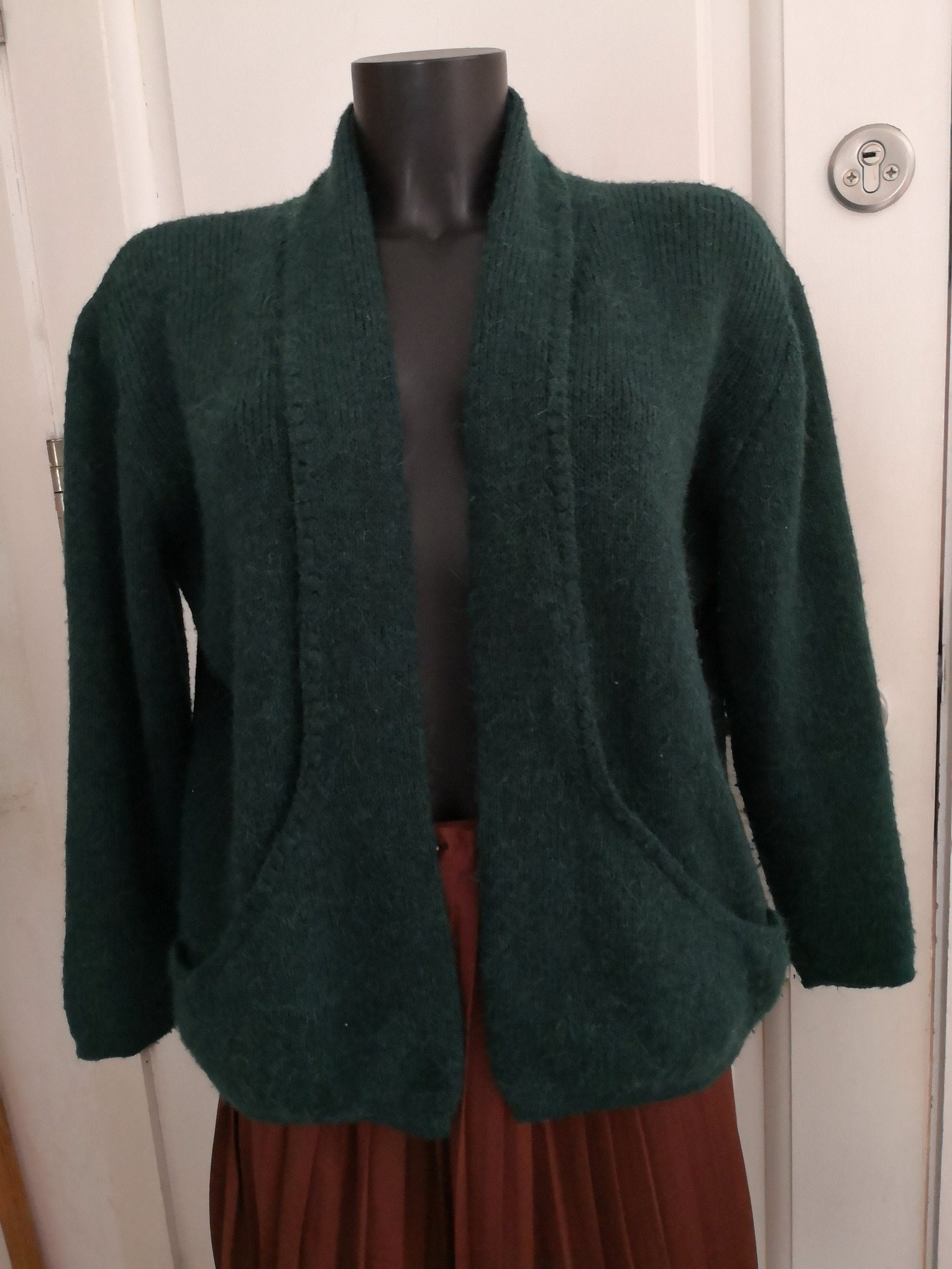 Vintage Green Alpaca Cardigan ALPACA FINA Size L - Etsy