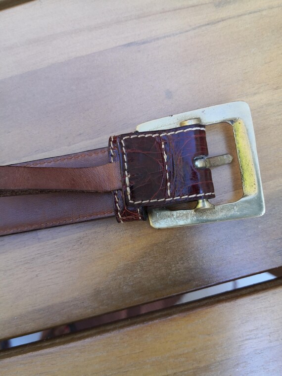 Vintage ERMANNO DAELLI Brown Patent Leather Belt - Etsy display picture 3
