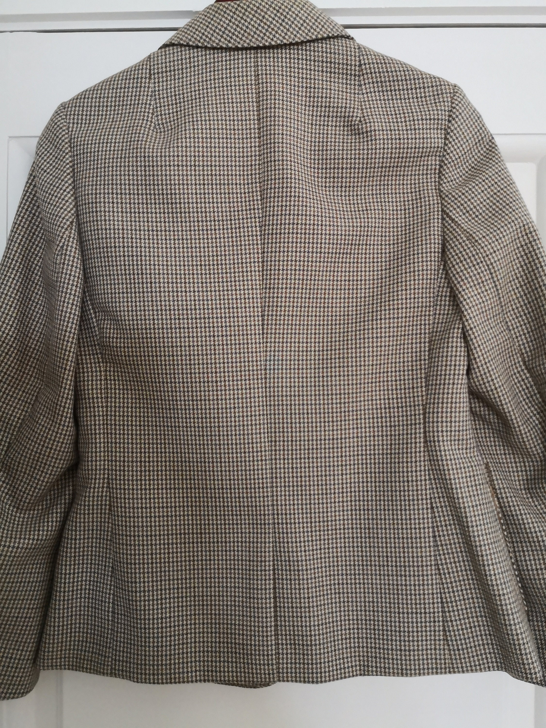 Vintage Brown Pied De Poule Trevira Fabric Jacket Size 38 FR - Etsy