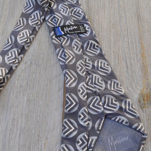 Vintage grey silk tie CLAUDE MONTANA 148x9.5 image 2
