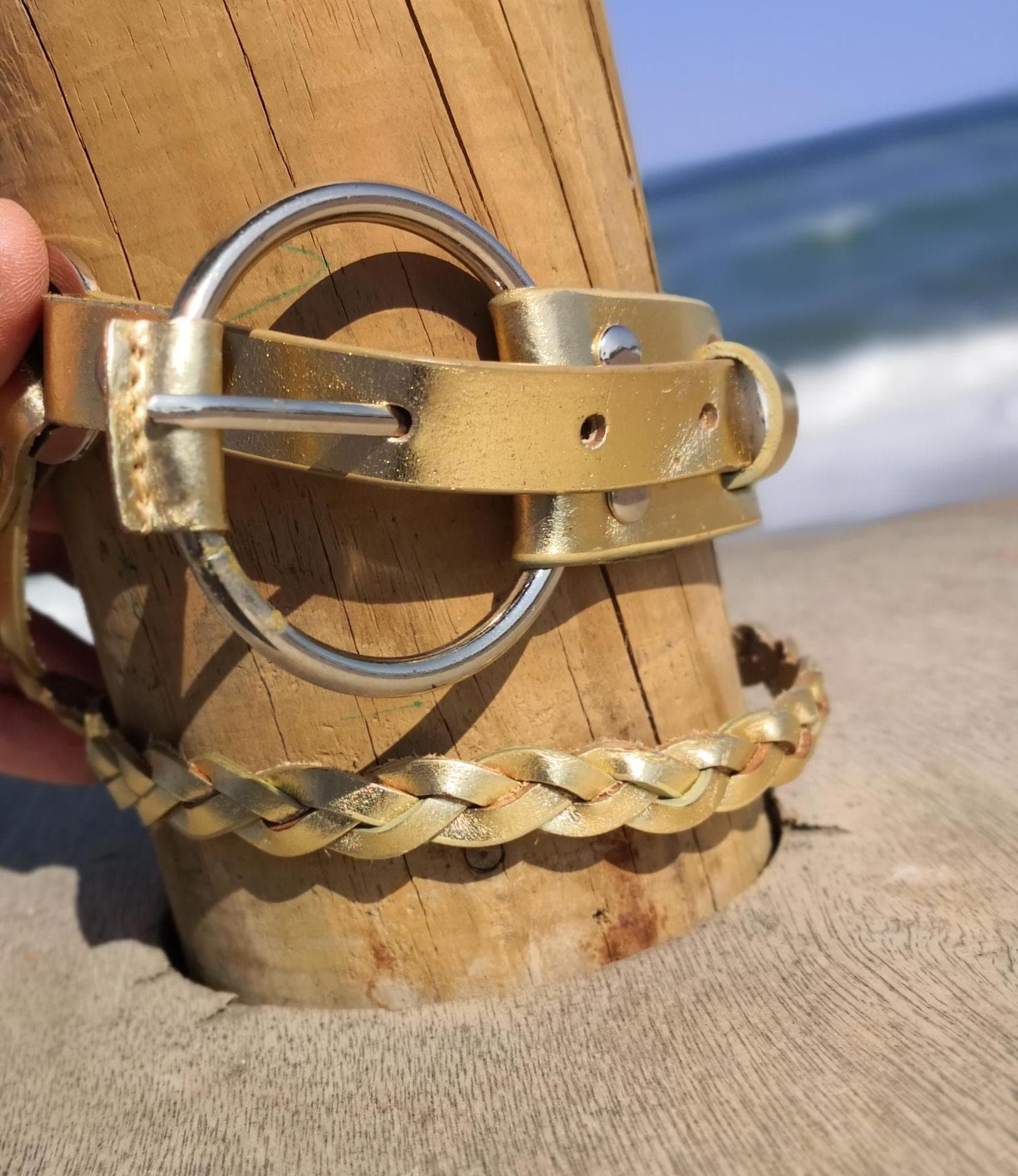 Vintage Woven Braided Belt Silver Tone Buckle Coastal Cowgirl Y2K Unisex Women main image 2