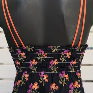 Vintage 70s floral smock back strap dress Size 36 FR image 8