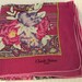 Foulard Carré En Soie Vintage Claude Boissy - Motif Floral Gris - Modèle FO353