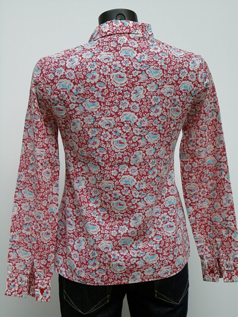 Vintage floral shirt 70/'s Size 36 FR